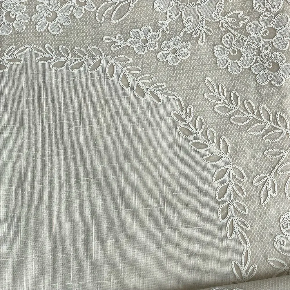 Vintage Vytex Tablecloth 60”x90” Oval Beige Vinyl Lace Melody New Granny Core